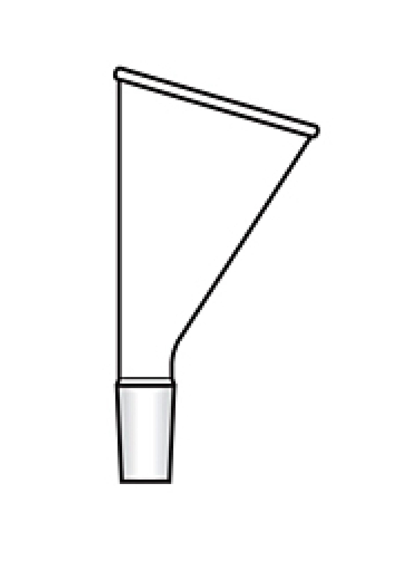 FUNNEL - POWDER - ONE SIDE IS PERPENDICULAR TO JOINT - 65mm TOP DIA. - 24/40 INNER JOINT
